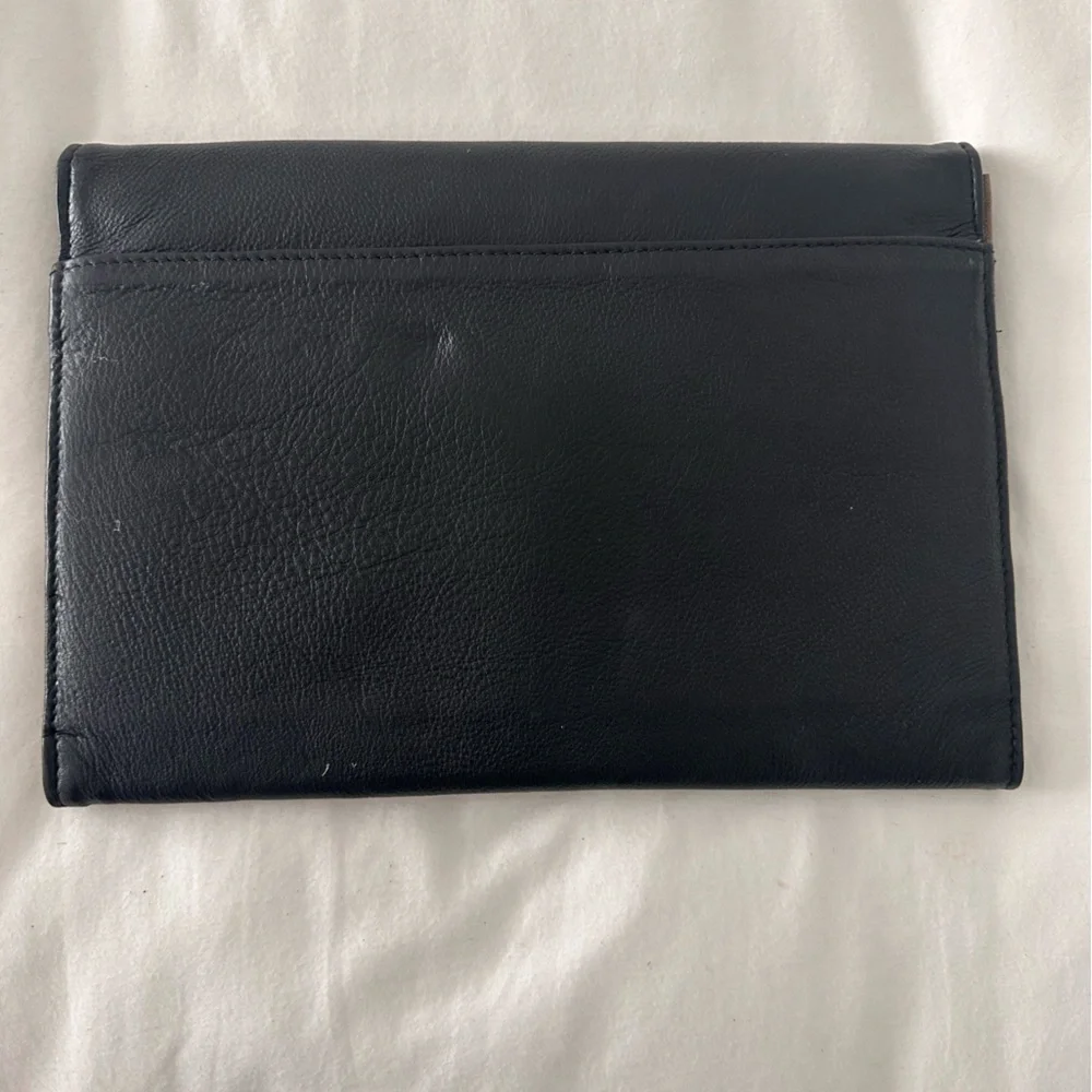 Black Leather Tablet Organizer